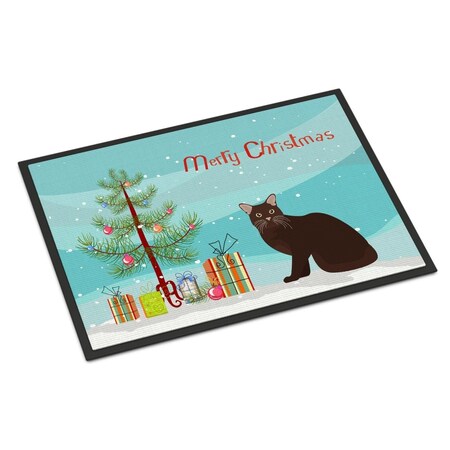 Carolines Treasures 18 x 27 in. Burmese No.2 Cat Merry Christmas Indoor or Outdoor Mat CK4754MAT